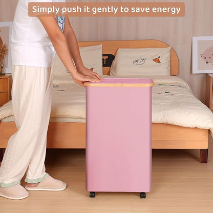 Slim Laundry Basket with Wheels, Narrow Hampers - Image 7