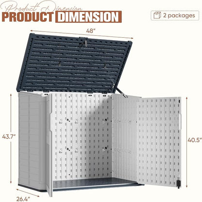 TUOZE 34 Cu Ft Resin Storage Shed, Waterproof Outdoor Storage Cabinet - Image 3
