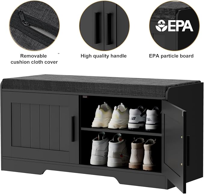 Homleke 2-Tier Storage Bench, Shoe Bench - Image 7