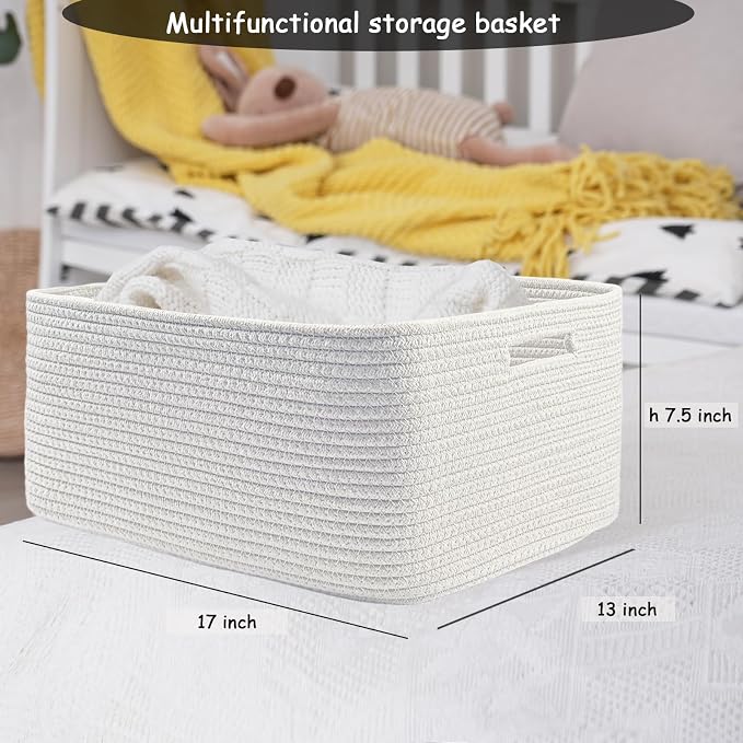COMFY-HOMI Cotton Rope Woven Basket - Image 4