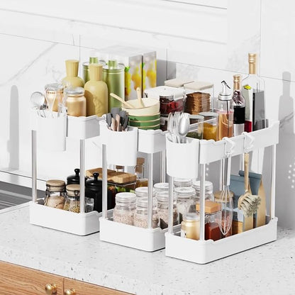 3 Pack Under Sink Organizer Bathroom and Storage Cabinet | 2 Tier - Image 4