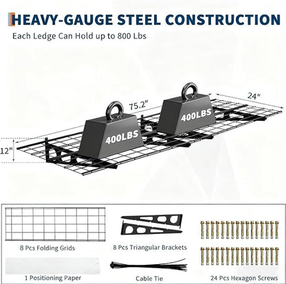 2x6 FT Garage Shelves Wall Mounted - Image 2