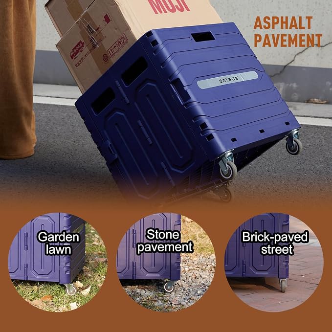 Folding Utility Cart Portable Rolling Crate Handcart Foldable Shopping Trolley - Image 6
