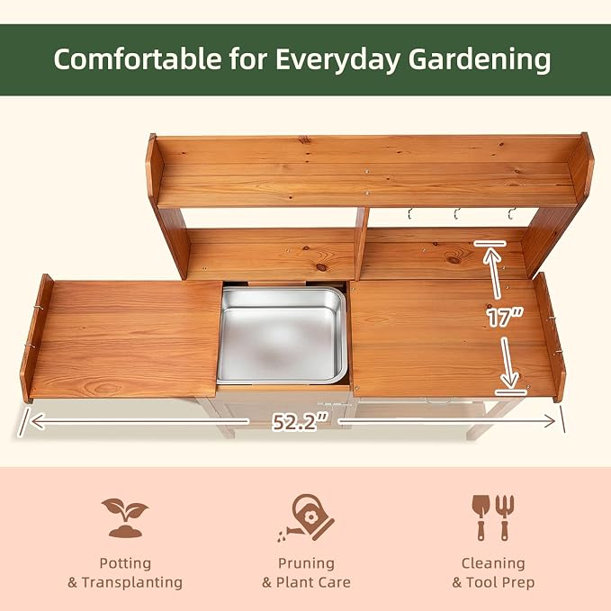 OOOK Potting Bench, Nordic Scots Pine Potting Table - Image 3
