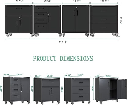 Metal Tool Cabinet, Garage Storage Cabinet System, Wall Cabinet & Locking - Image 3