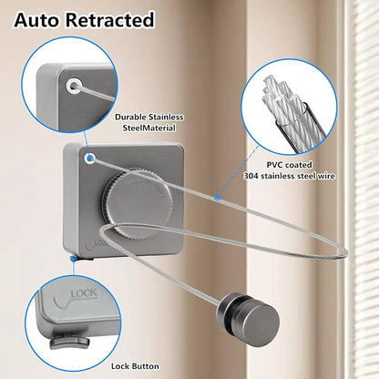 15.7Ft Retractable Clothesline Indoor an Anti-sag Retractable Clothesline - Image 8