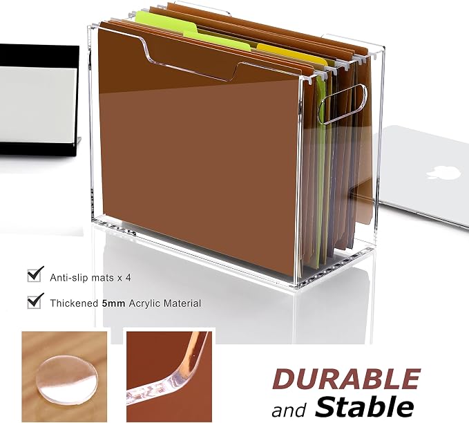 DINGHUO Acrylic File Folder Organizer Box, Letter Size Hanging File Organizer - Image 5