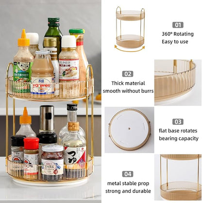 360 Rotating Makeup Organizer for Vanity, Bathroom Countertop Spinning Perfume - Image 5