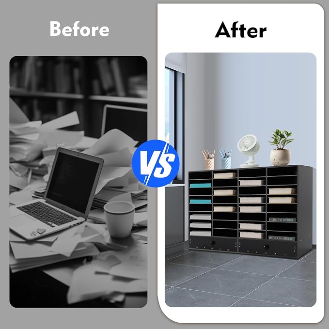 Adjustable Literature Organizer, 32 Compartments Mail Sorter Organizer - Image 8