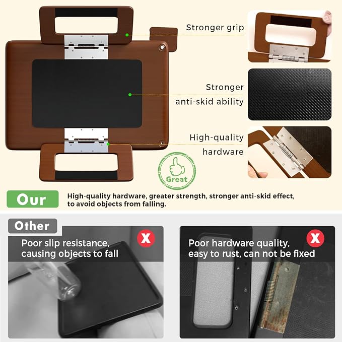 Smatdecis Couch Arm Tray Table Sofa Arm Clip, Armrest Tray Table Suitable - Image 5