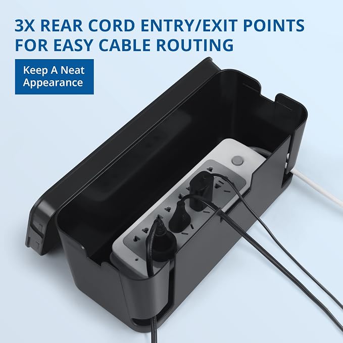 ZhiYo Cable Management Box Black, Cord Hider Box to Conceal Power Strips on - Image 3