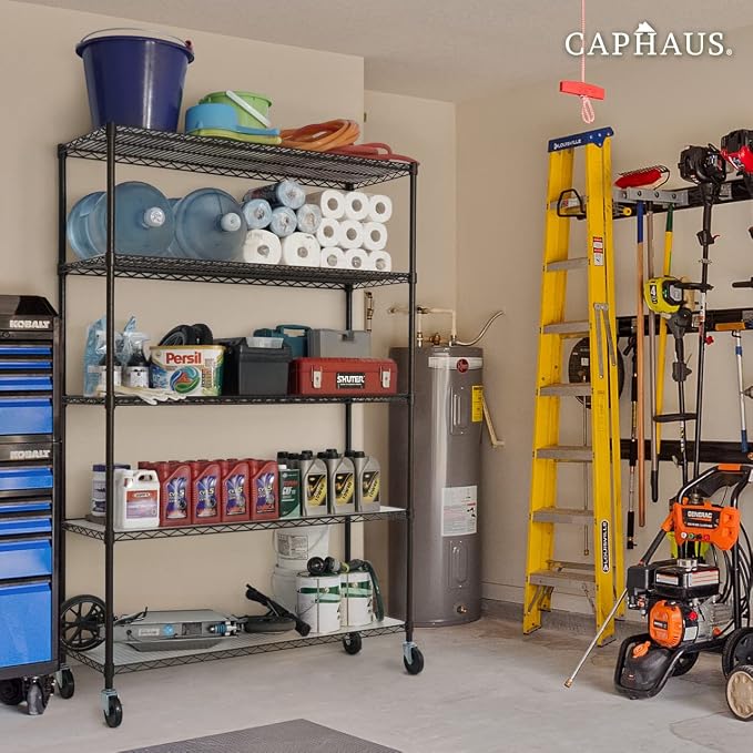 CAPHAUS NSF Commercial Grade Heavy Duty Wire Shelving w/Wheels, Leveling Feet & - Image 2
