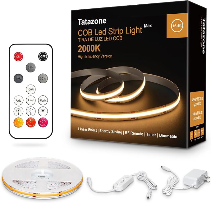 Orange Color COB Led Strip Lights by Tatazone