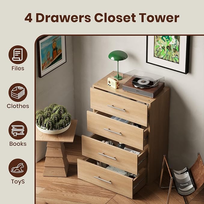 ROOMTEC 31.5" 4 Drawer Short Tower Closet Unit, Modular Closet System - Image 7