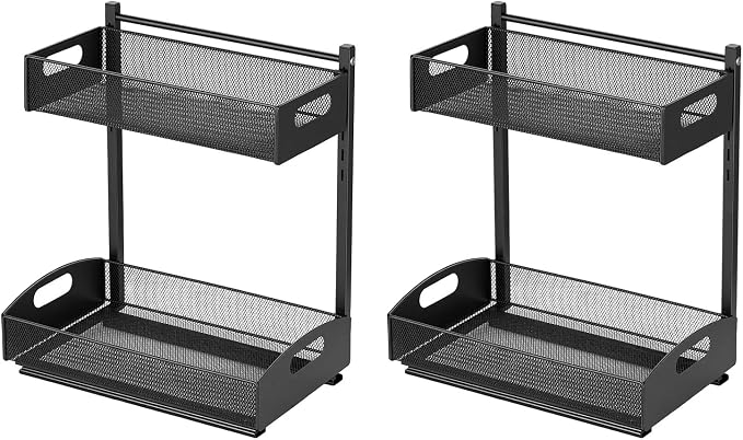 VEVOR Under Sink Organizer, 2 Pack 2-Tier Pull Out Cabinet Organizer - Image 9