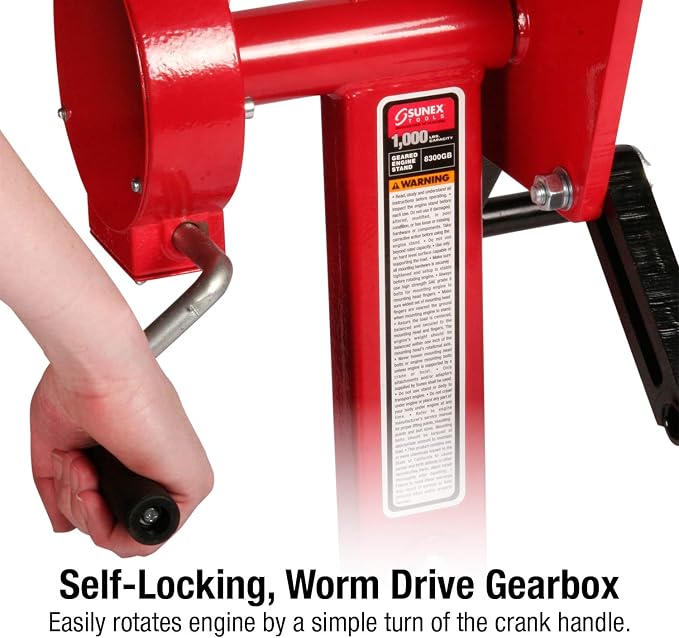 SUNEX TOOLS 8300GB, Foldable Engine Stand, ½ Ton Capacity, Self-Locking Worm - Image 3