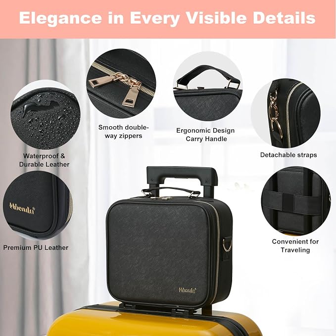 Mocado Travel Makeup Bag with LED Lighted Mirror, Travel Makeup Organizer - Image 2