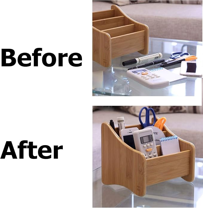 VolksRose Desk Remote Control Holder Multi-Function Coffee Table Office - Image 9