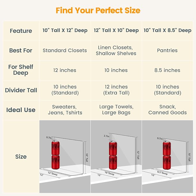 OKPOW Acrylic Shelf Dividers for Closet Organization: 8 Pack Tall Durable Clear - Image 2