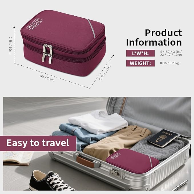 Lanola Electronic Organizer Travel Double Layer Cable Organizer Bag, Accessory - Image 2