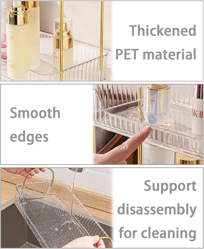 shuang qing Bathroom Counter Organizer Countertop Storage, Cosmetics Skincare - Image 4