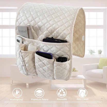 Velvet Armchair Caddy for Couch Remote Control Holder Non-slip Sofa Armset - Image 6