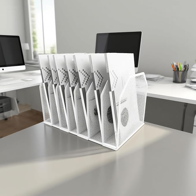 Adjustable Desk File Organizer, Detachable Office Folder Organizer, Compact - Image 9