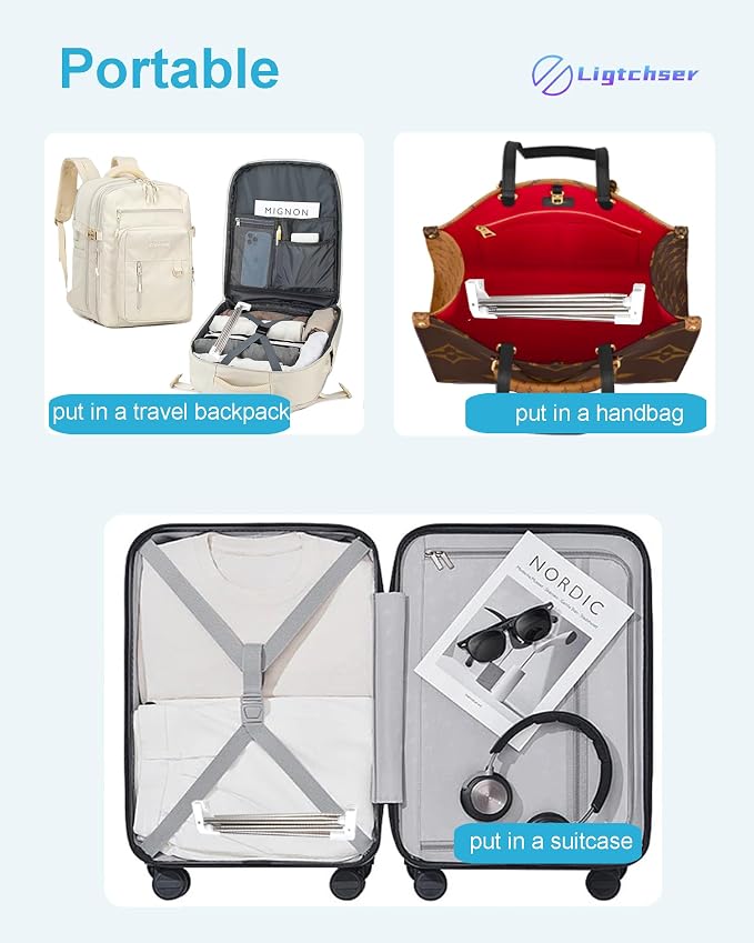 Ligtchser Portable Travel Garment Rack, Folding Clothes Rack - Image 3