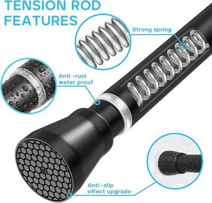 4Pack Black Tension Curtain Rod - Image 7