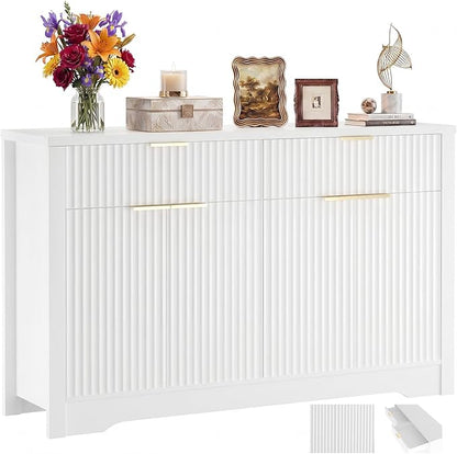 Cyclysio 55" Fluted Sideboard Buffet Cabinet by Cyclysio