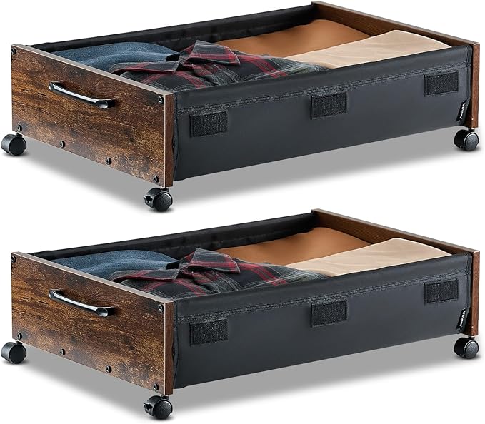 VEVOR Under Bed Storage with Wheels, 36.0 x 18.1 x 7.3 inch, Underbed by VEVOR