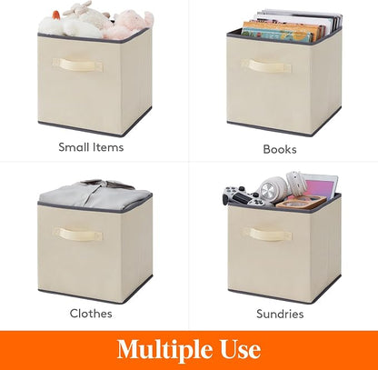 Lifewit Storage Cubes, 11 Inch Organizer Bins, 18L Beige, 6 Packs | Foldable - Image 5