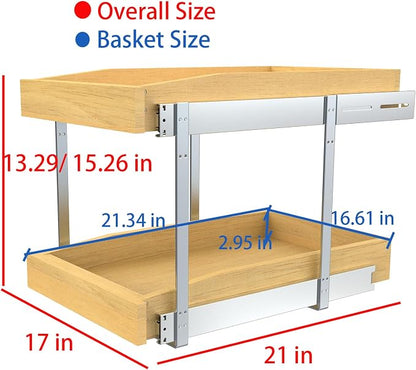 2 Tier Pull Out Cabinet Organizer - Image 2