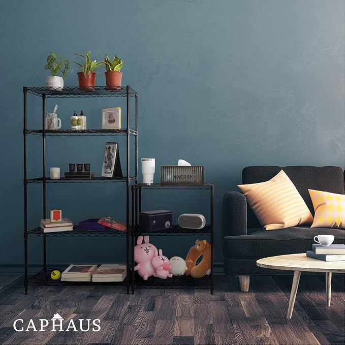 CAPHAUS 3/4/5-Tier Adjustable Height Wire Shelving Unit, Rack Shelving - Image 9