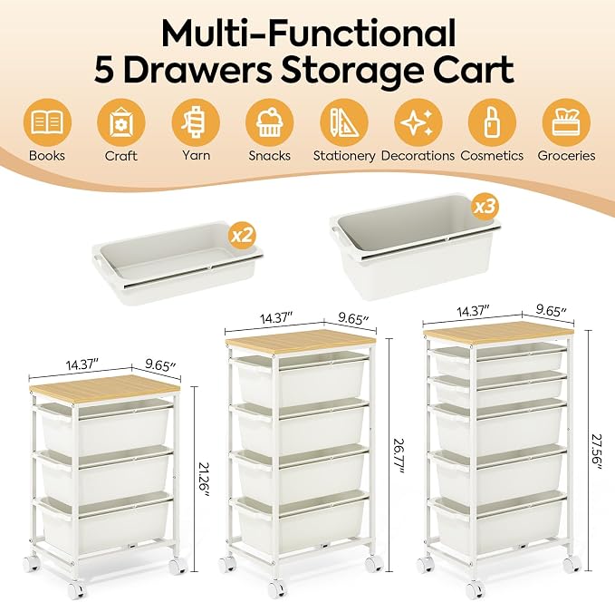 KINGBOARD Slim Rolling Cart - Image 2