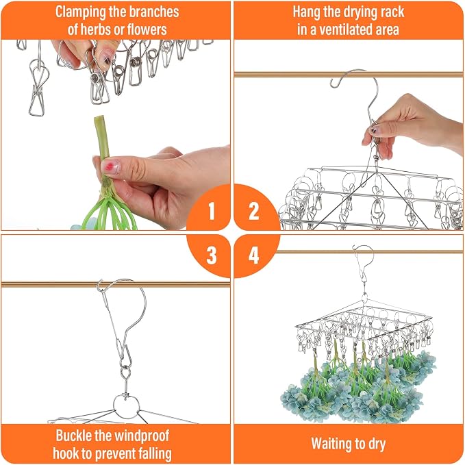 4 Pack Stainless Steel Sock Drying Rack - Image 3