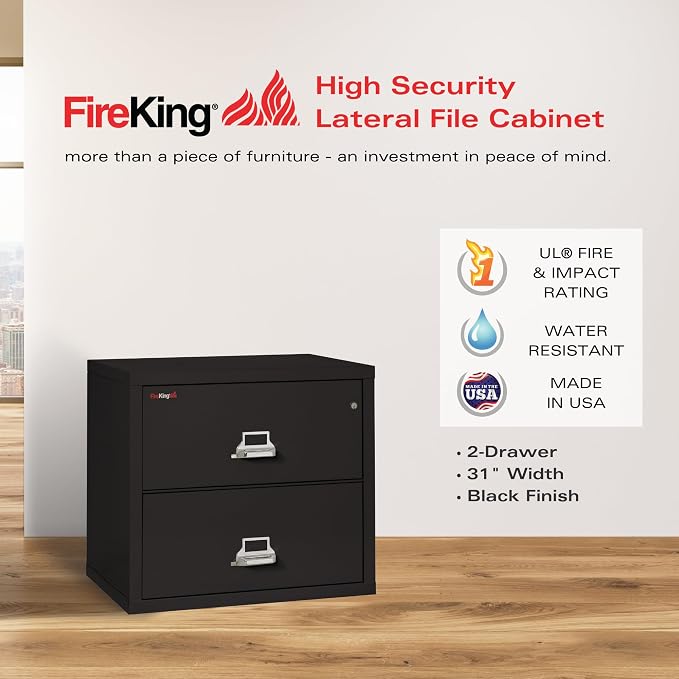 FireKing Fireproof Lateral File Cabinet, 27.75" H x 31.19" W x 22.13" D - Image 3