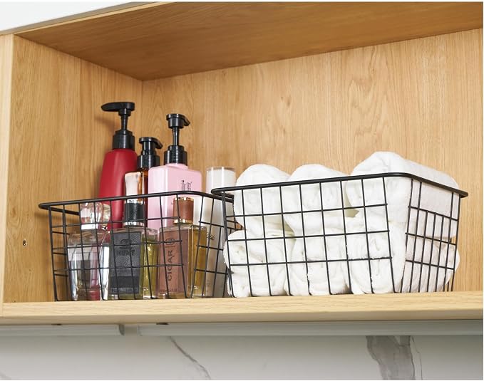JUNCHU CHERRY Wire Kitchen Storage Basket 4 Packs, Perfect Pantry Organization - Image 5