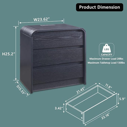 25" Tall Modern Nightstand - Image 2