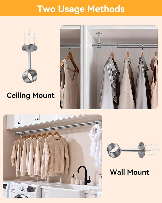 Supforce Ceiling Mounted Closet Rods - Image 3