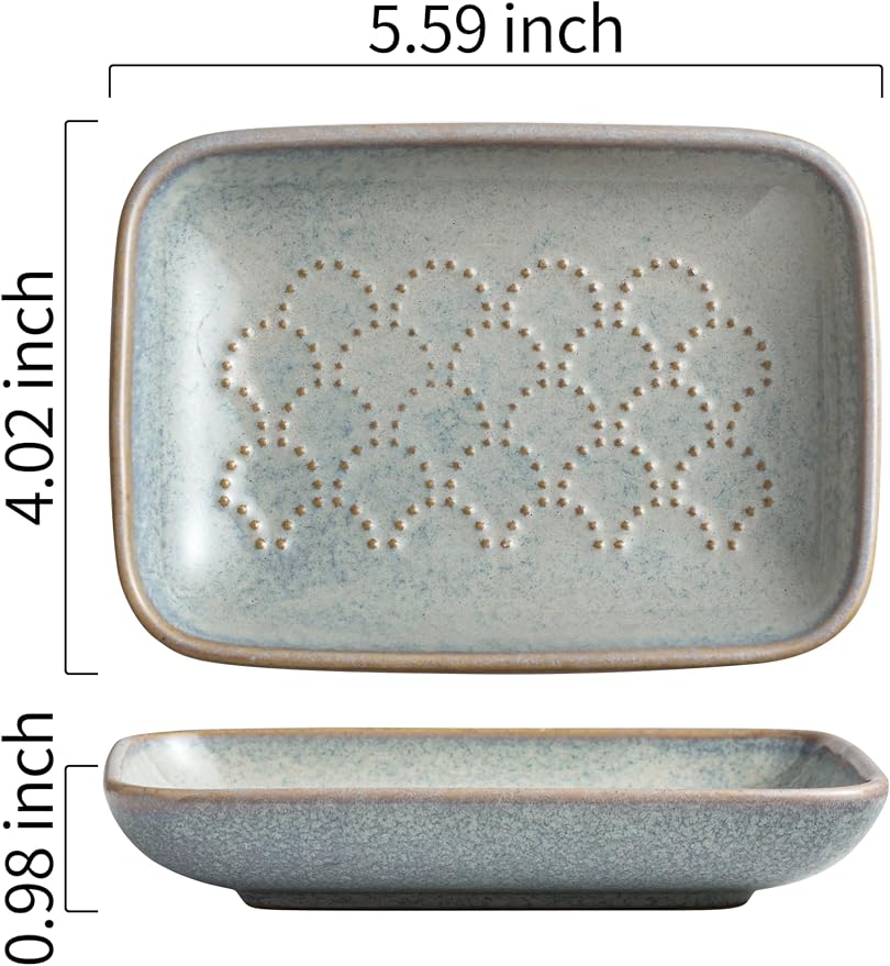 Gomakren Soap Dish for Shower, Ceramic Soap Dishes for Bar Soap Sponge - Image 2