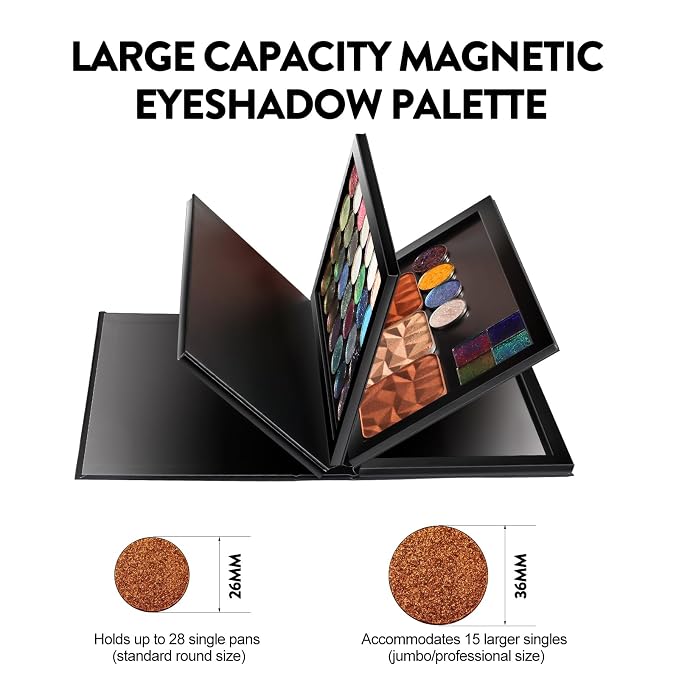 Strong 4 Layers Empty Magnetic Palette Book Palette+1pcs Makeup Depotting - Image 6