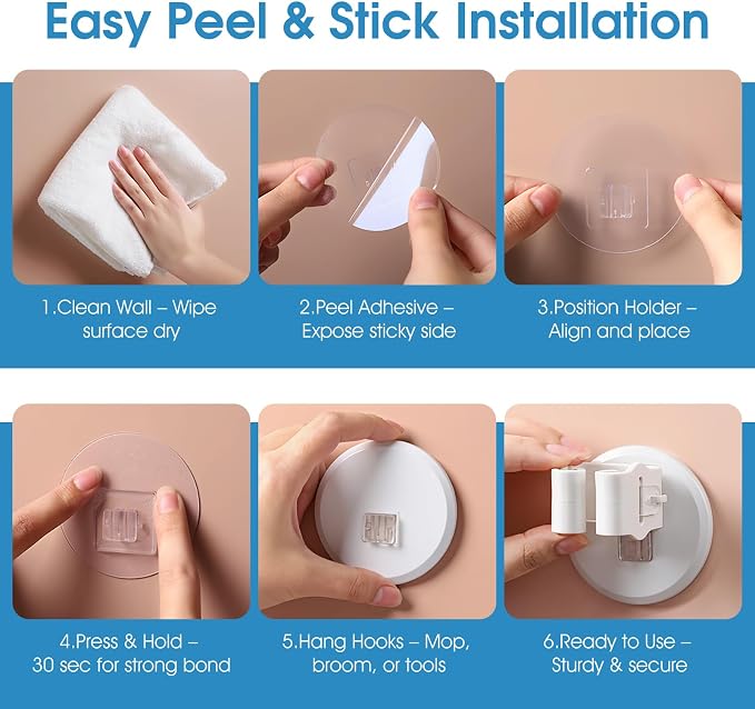 Broom and Mop Holder Wall Mount - Image 6