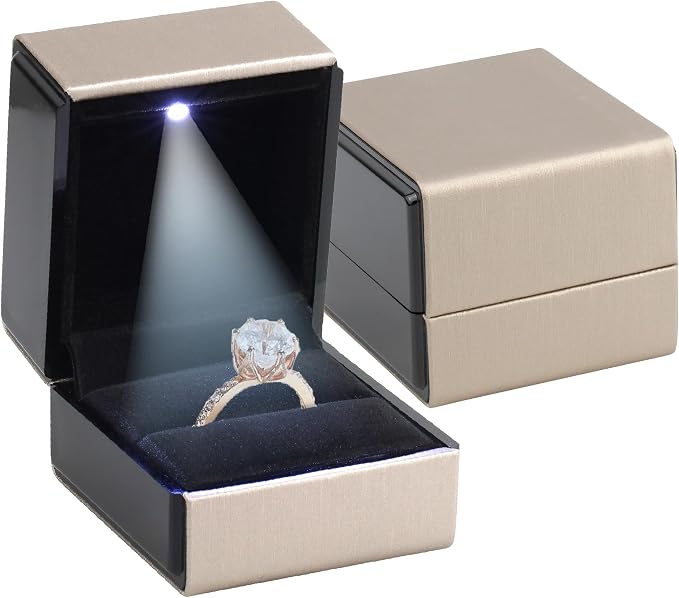 Novel Box Square Shaped Gold Ring Box by NovelBoxCompanyLtd