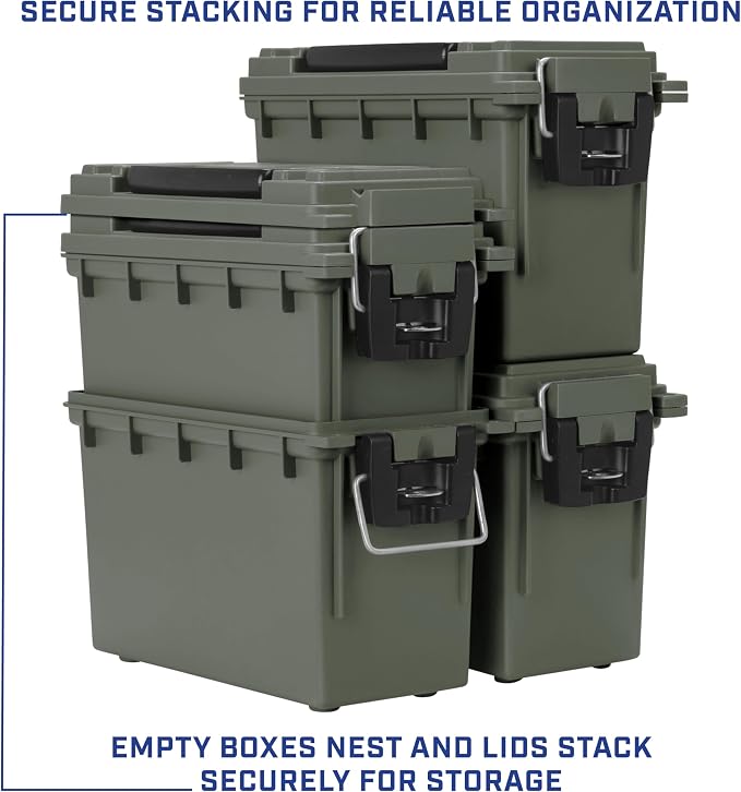 Sheffield 12626 Ammo Storage Box, Stackable .30 Cal Field Boxes, Water and Dust - Image 6