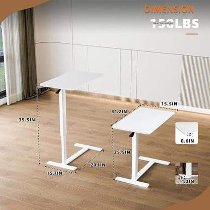 Overbed Bedside Table with Wheels, Adjustable Hospital Over Bed Table, Rolling - Image 2