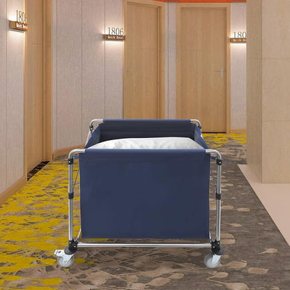 Commercial Laundry Cart with Wheels, Folding Laundry Hamper Cart, Heavy Duty - Image 9