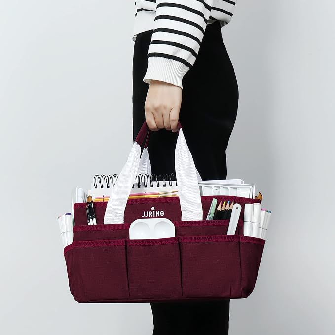 JJRING Craft Organizer Tote Bag, Art Storage Caddy - Image 8
