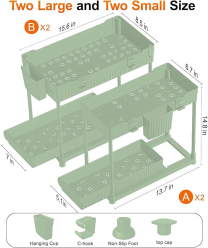 Sevenblue Under Sink Organizer, Bathroom Organizers and Storage, 2 Tier - Image 2