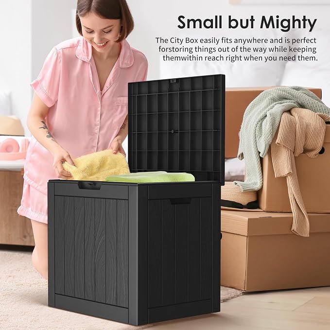 Resin Deck Box - 30 Gallon Lockable Outdoor Storage, Water-Resistant - Image 7